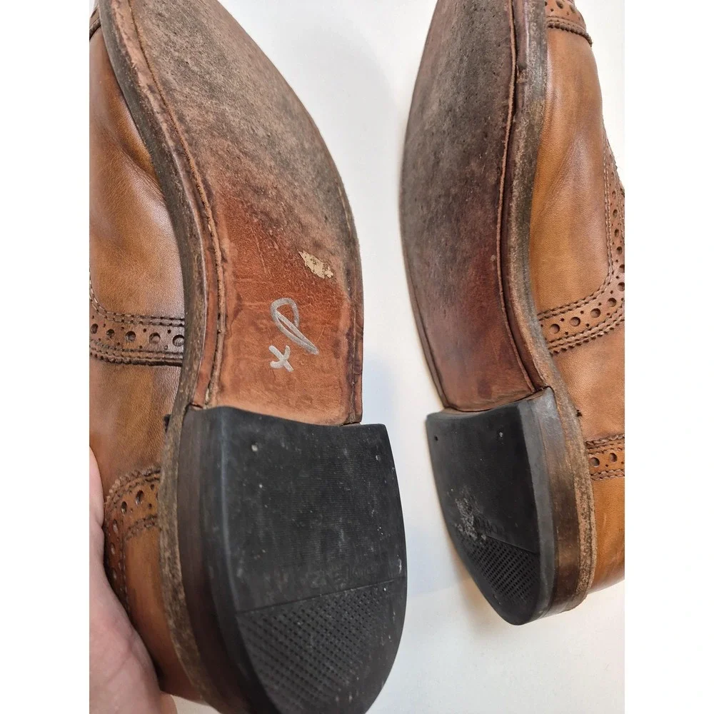 Allen Edmonds Strand Shoes Mens Size 9 D Brown Leather Cap Toe Dress Oxford